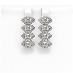 5.33 ctw Marquise Cut Diamond Micro Pave Earrings 18K White Gold