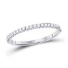 Image 1 : 14kt White Gold Womens Round Diamond Wedding Machine-Set Band 1/5 Cttw