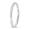 Image 3 : 14kt White Gold Womens Round Diamond Wedding Machine-Set Band 1/5 Cttw