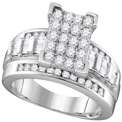 10kt White Gold Womens Round Diamond Bridal Wedding Engagement Ring 1.00 Cttw Size 10