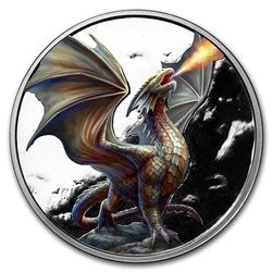 1 oz Silver Colorized Round - Anne Stokes Dragons: Noble Dragon