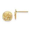 Image 1 : 14k Yellow Gold Sand Dollar Post Earrings