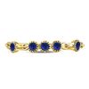 Image 2 : 10kt Yellow Gold Womens Round Blue Sapphire Dot Stackable Band Ring 1/5 Cttw