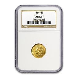 1854 $3 Gold Princess AU-58 NGC