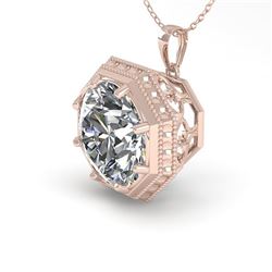 1.50 ctw Certified VS/SI Diamond Necklace Art Deco 14k Rose Gold