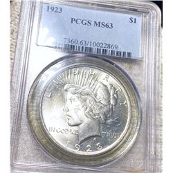 1923 Silver Peace Dollar PCGS - MS63