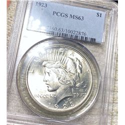 1923 Silver Peace Dollar PCGS - MS63