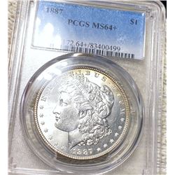 1887 Morgan Silver Dollar PCGS - MS64+