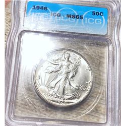 1946 Walking Half Dollar ICG - MS65