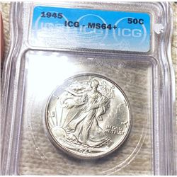 1945 Walking Half Dollar ICG - MS64+