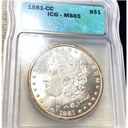 1881-CC Morgan Silver Dollar ICG - MS65