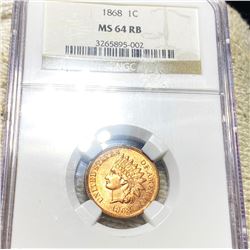 1868 Indian Head Penny NGC - MS 64 RB