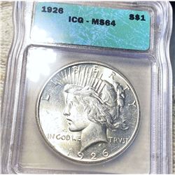 1926 Silver Peace Dollar ICG - MS64
