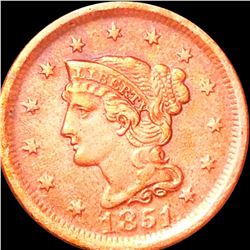 1851 Braided Hair Large Cent ABOUT UNCIRCULATED