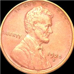 1920-S Lincoln Wheat Penny NEARLY UNCIRCULATED