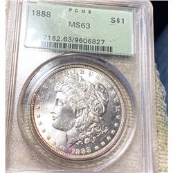 1888 Morgan Silver Dollar PCGS - MS63