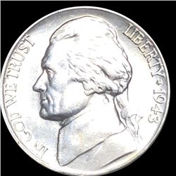 1943-P Jefferson War Nickel NEARLY UNC