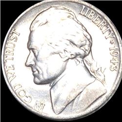 1943-P Jefferson War Nickel CLOSELY UNC