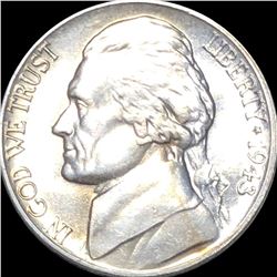 1943-D Jefferson War Nickel UNC "FULL STEPS"