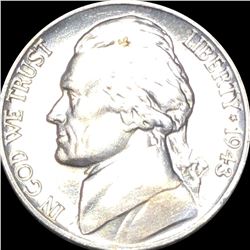 1943-P Jefferson War Nickel CLOSELY UNC