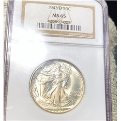 1943-D Walking Half Dollar NGC - MS65