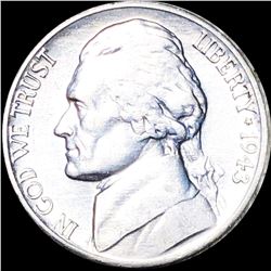 1943-D Jefferson War Nickel NEARLY UNC
