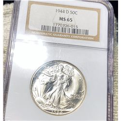 1944-D Walking Half Dollar NGC - MS65