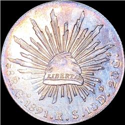 1891 Mexican Silver 8 Reales CLOSELY UNC