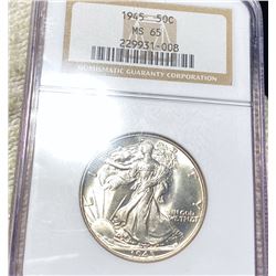 1945 Walking Half Dollar NGC - MS65
