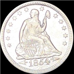 1854-O Seated Liberty Quarter CLOSELY UNC