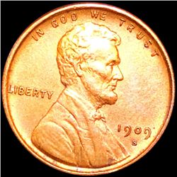 1909-S V.D.B. Lincoln Wheat Penny CLOSELY UNC