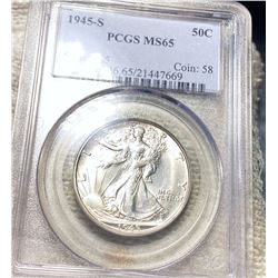 1945-S Walking Half Dollar PCGS - MS65