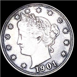 1901 Liberty Victory Nickel ABOUT UNCIRCULATED