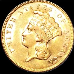 1874 $3 Gold Piece CLOSELY UNCIRCULATED