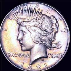 1921 Silver Peace Dollar AU+