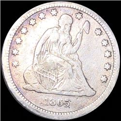 1865-S Seated Liberty Quarter NICELY CIRCULATED