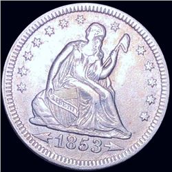 1853 Seated Liberty Quarter NEARLY UNC