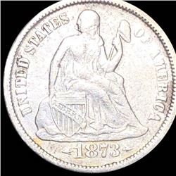 1873-CC Seated Liberty Dime NICELY CIRCULATED
