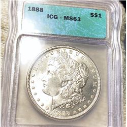 1888 Morgan Silver Dollar ICG - MS63