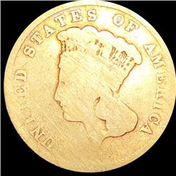 1887 $3 Gold Piece NICELY CIRCULATED