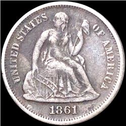 1861-S Seated Liberty Dime ABOUT UNCIRCULATED