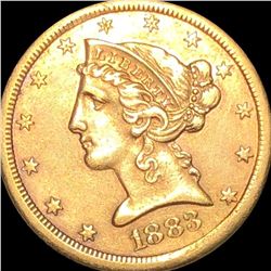 1883-CC $5 Gold Half Eagle CLOSELY UNCIRCULATED