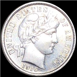 1910 Barber Silver Dime ABOUT UNCIRCULATED