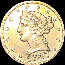 1847-D $5 Gold Quarter Eagle UNCIRCULATED