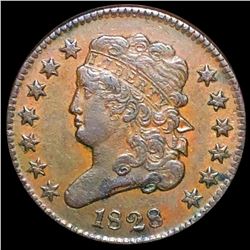 1828 Classic Head Half Cent NEARLY UNCIRCULATED
