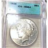 Image 1 : 1926 Silver Peace Dollar ICG - MS64