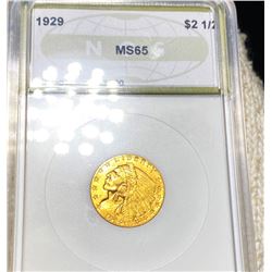 1929 $2.50 Gold Quarter Eagle NGS - MS65