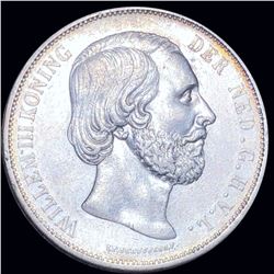 1867 Netherland 2 1/2 Gulden CLOSELY UNCIRCULATED