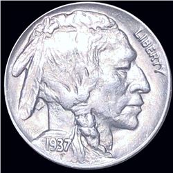 1937-D "3-LEGGED" Buffalo Nickel AU++