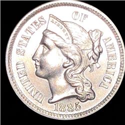 1885 Three Cent Nickel GEM PROOF